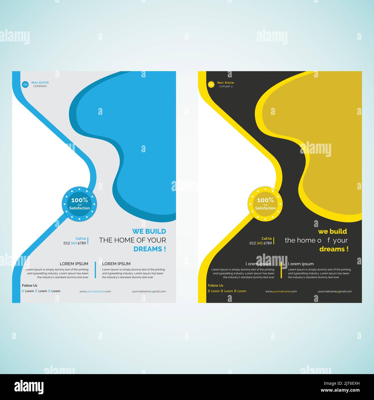 Benutzerdefinierte Immobilien Flyer Design Stock Vektor