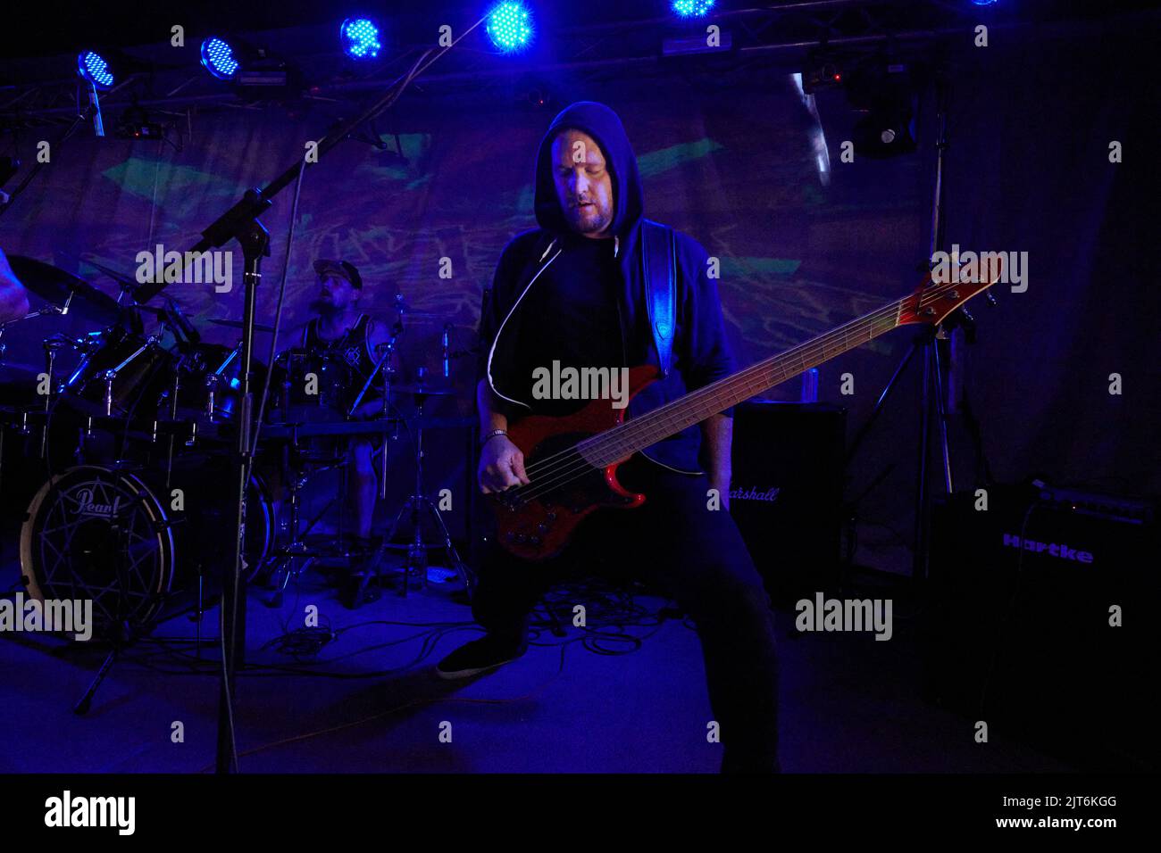 Stoke Prior, Großbritannien, 28 Aug, 2022, Kill All The Gentlemen tritt am letzten Tag beim Beermageddon Heavy Metal Festival auf. Kredit: Will Tudor/Alamy Live Nachrichten Stockfoto