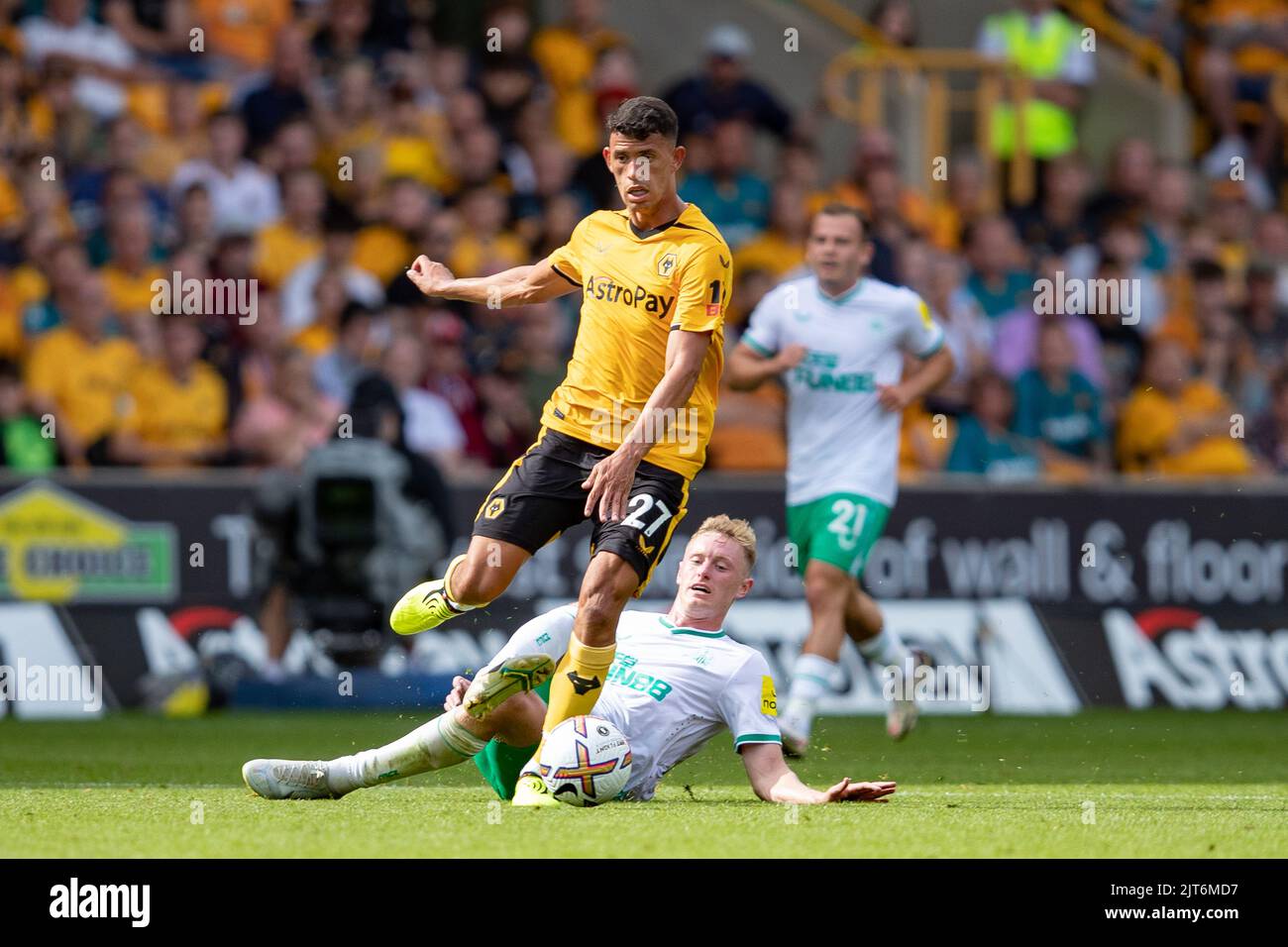 WolvesÕs Matheus Luiz in Aktion während des Premier League-Spiels zwischen Wolverhampton Wanderers und Newcastle United am Sonntag, 28.. August 2022 in Molineux, Wolverhampton. Stockfoto