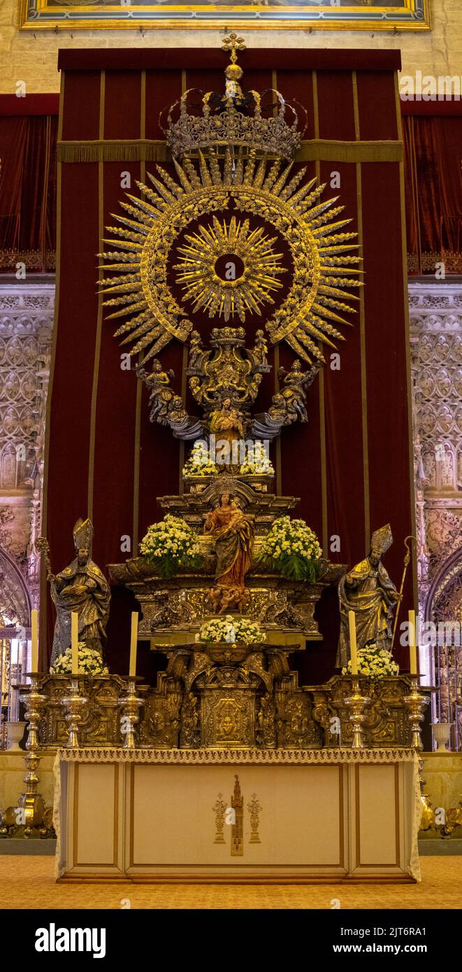 Jubilee Silberaltar, Kathedrale von Sevilla Stockfoto