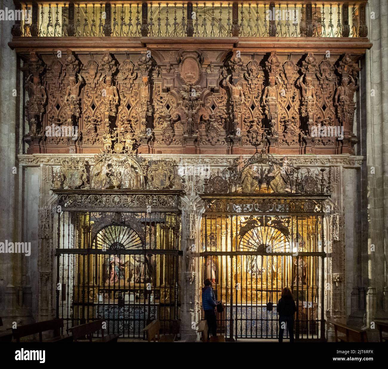 Innenraum der Kathedrale von Sevilla Stockfoto