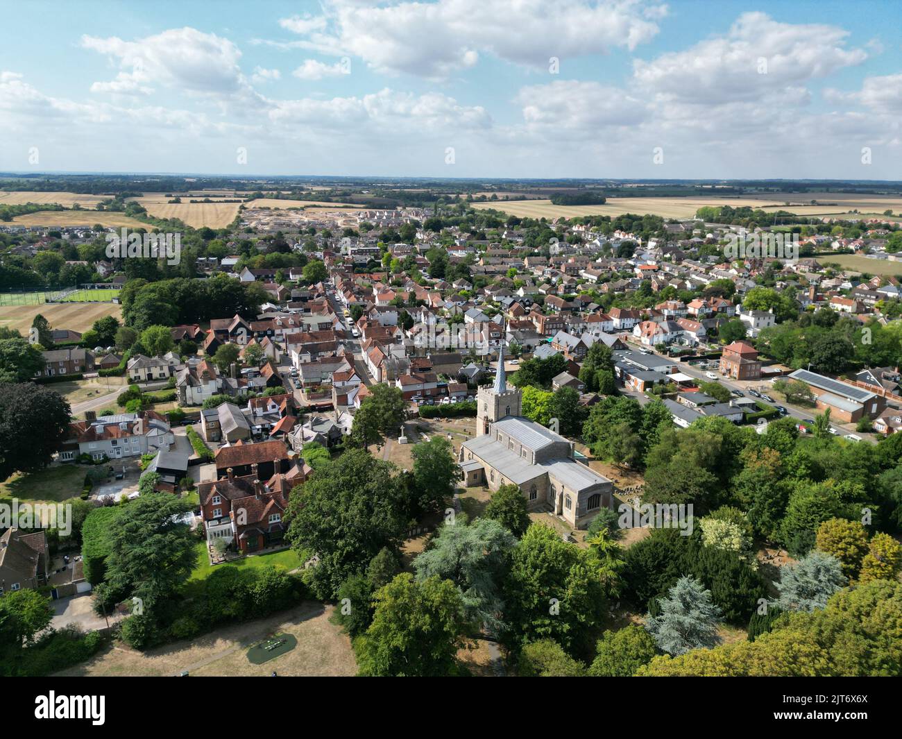 Sawbridgeworth Stadt Hertfordshire UK Luftaufnahme, Stockfoto