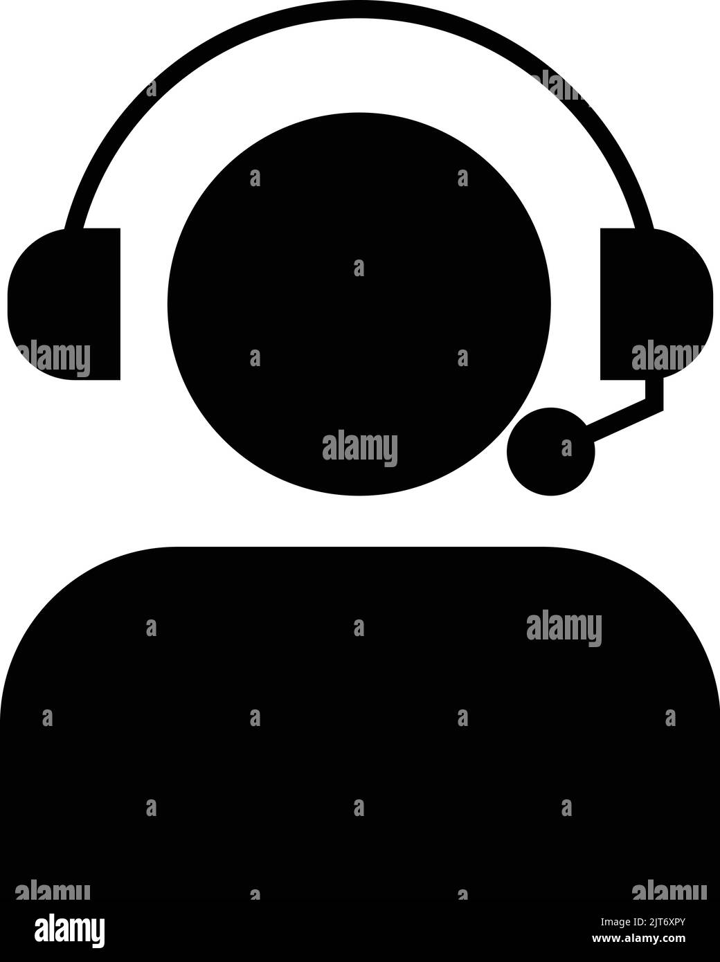 Symbolvektor für Call Center-Dienste . Kundendienst-Symbol, Benutzer mit Kopfhörer Stock Vektor