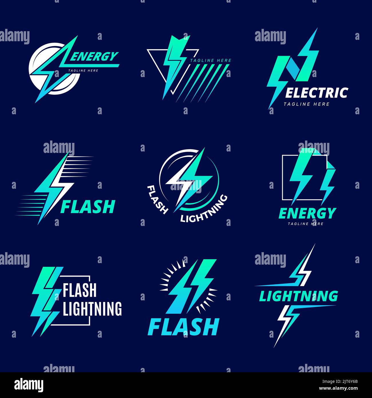 Lightning BoltLogo. Elektrizität und Blitz Symbole Macht Emblem starke