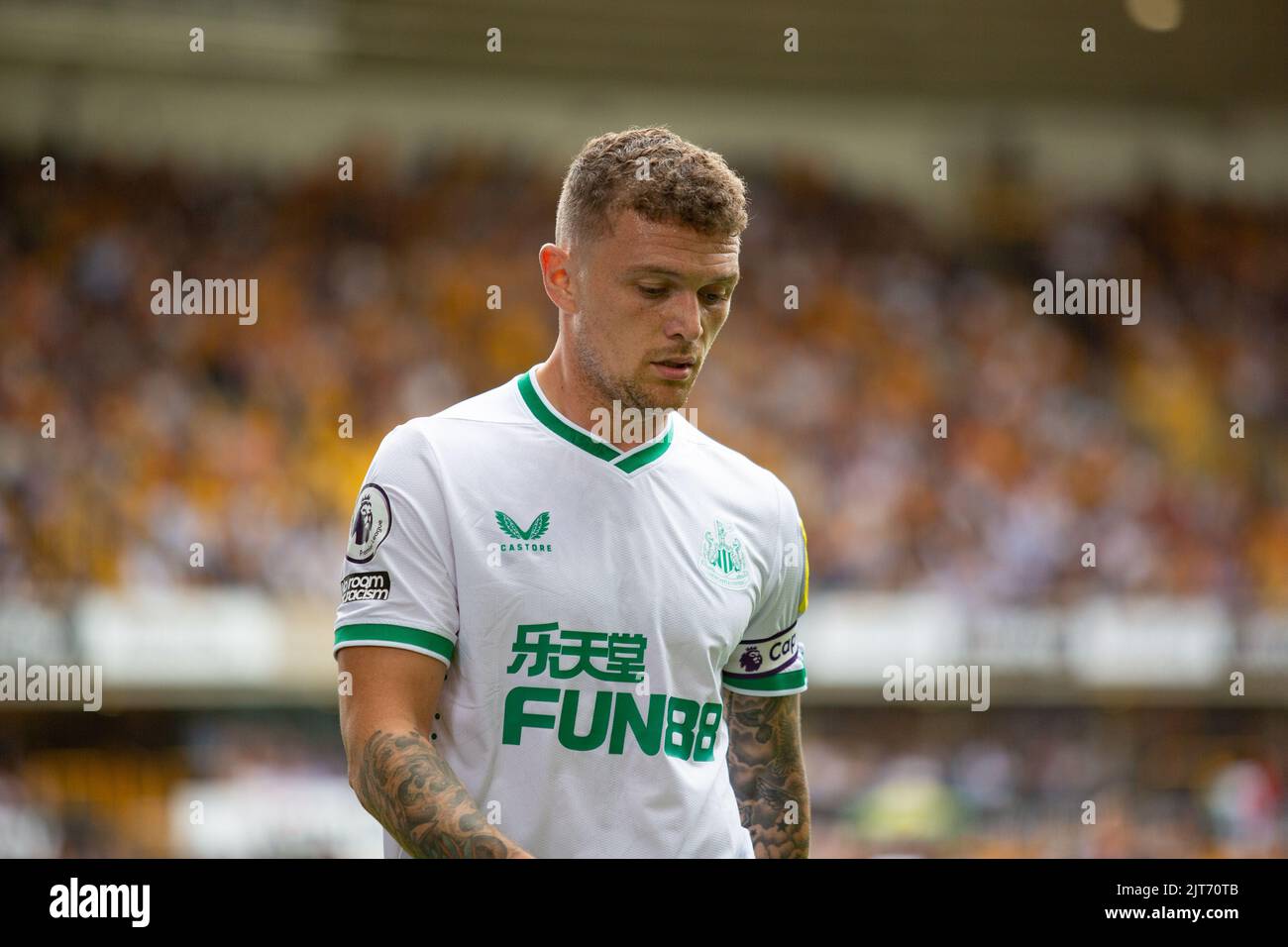 Kieran Trippier von Newcastle während des Premier League-Spiels zwischen Wolverhampton Wanderers und Newcastle United am Sonntag, 28.. August 2022 in Molineux, Wolverhampton. Stockfoto