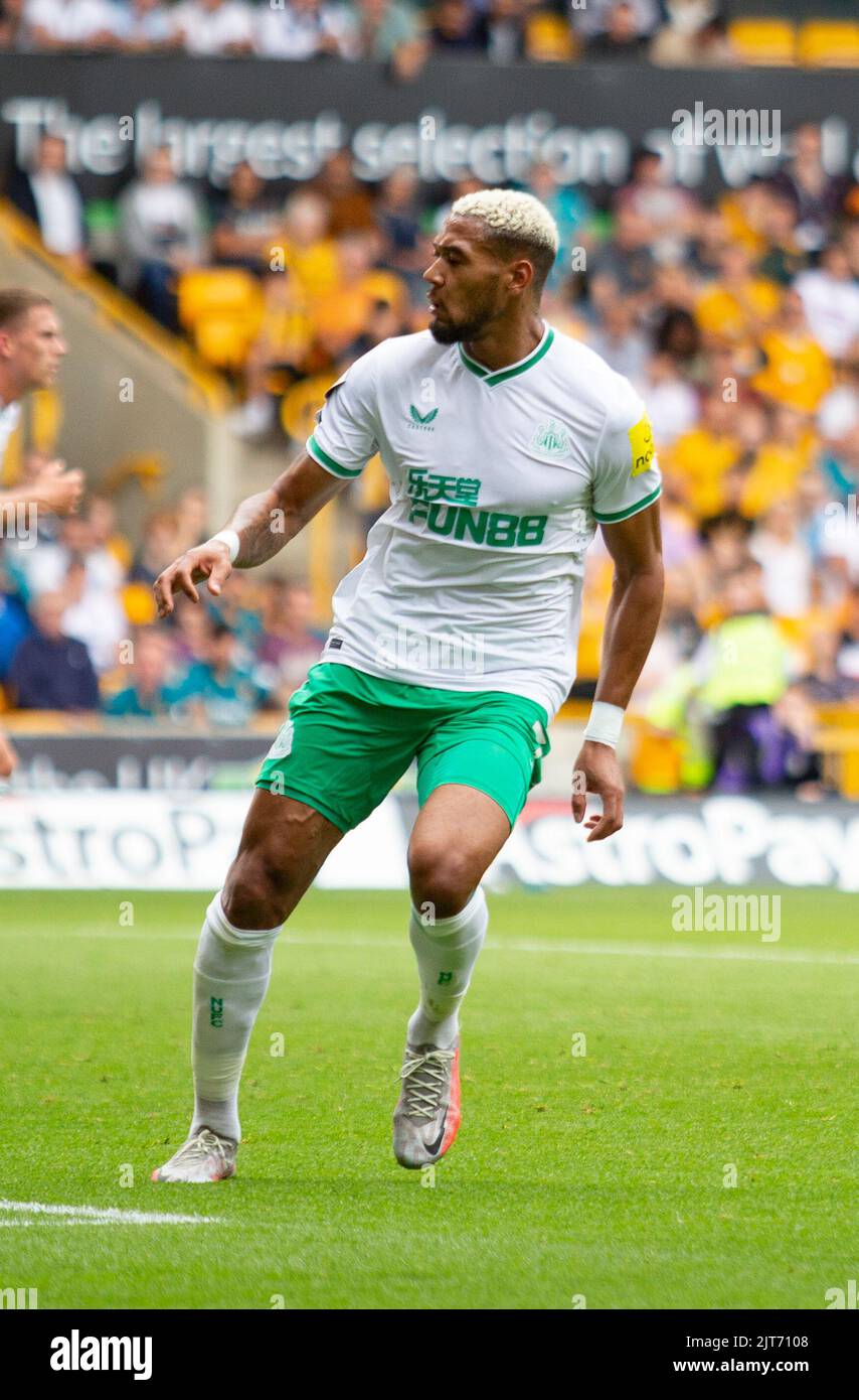 Joelinton aus Newcastle während des Premier League-Spiels zwischen Wolverhampton Wanderers und Newcastle United am Sonntag, 28.. August 2022 in Molineux, Wolverhampton. Stockfoto