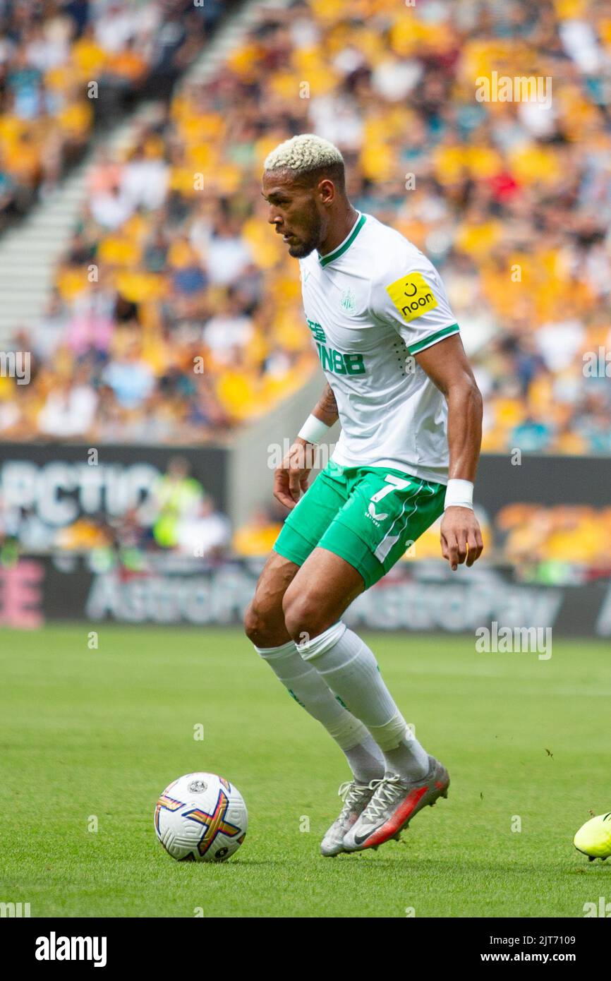 Joelinton aus Newcastle während des Premier League-Spiels zwischen Wolverhampton Wanderers und Newcastle United am Sonntag, 28.. August 2022 in Molineux, Wolverhampton. Stockfoto