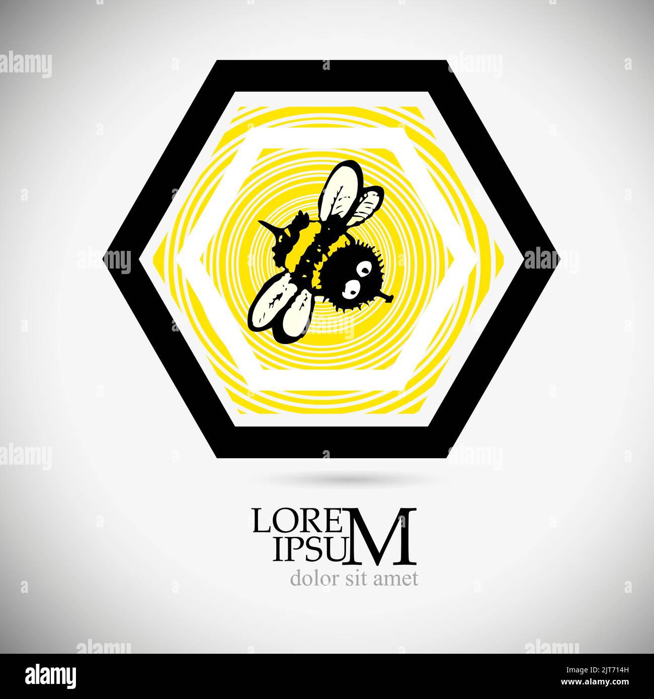 Bienenwabenlogo. Bienen- und Honigsymbol. Vektorgrafik Stock Vektor