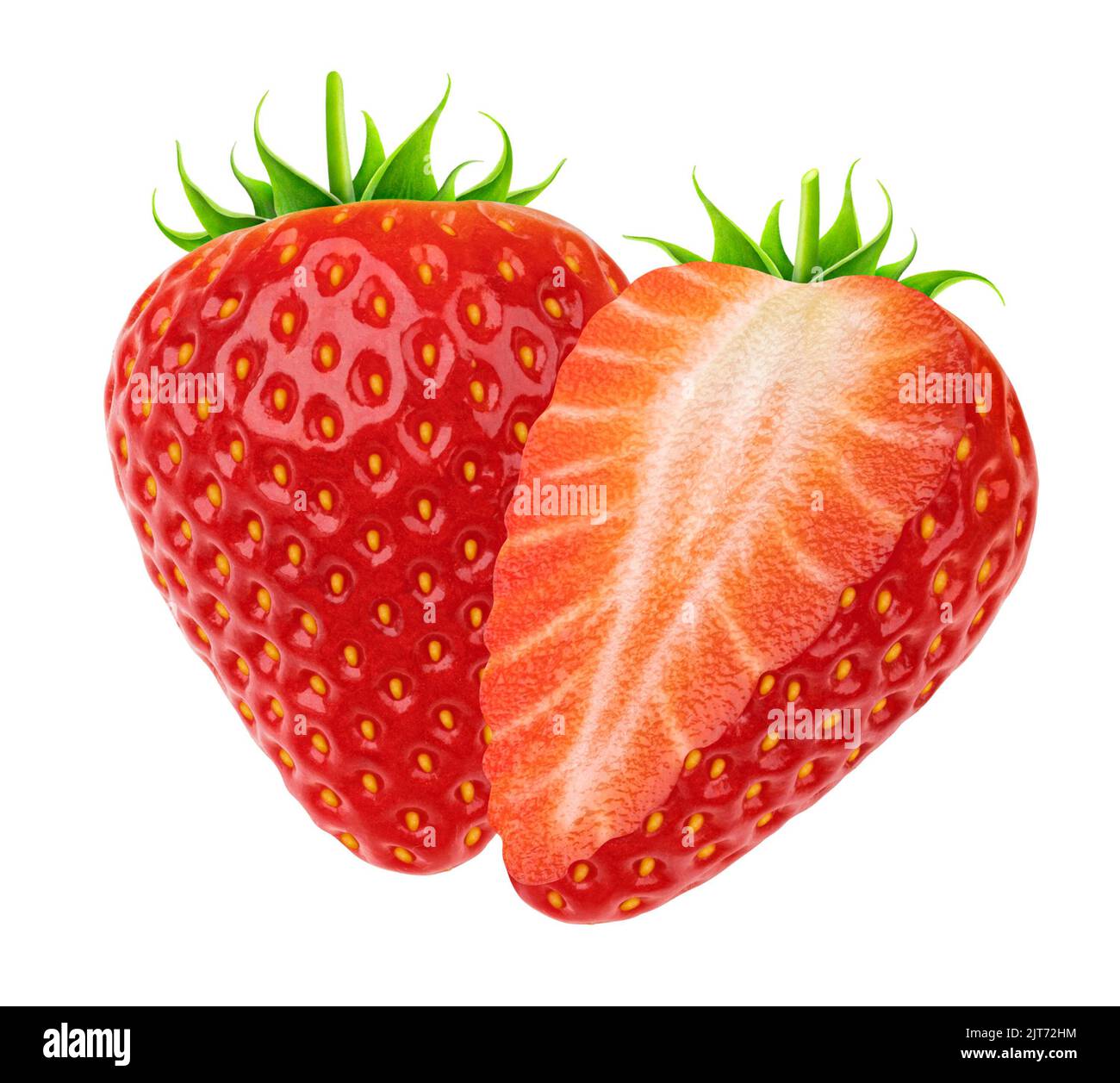 Erdbeere, isoliert auf weißem Hintergrund mit Beschneidungspfad Stockfoto