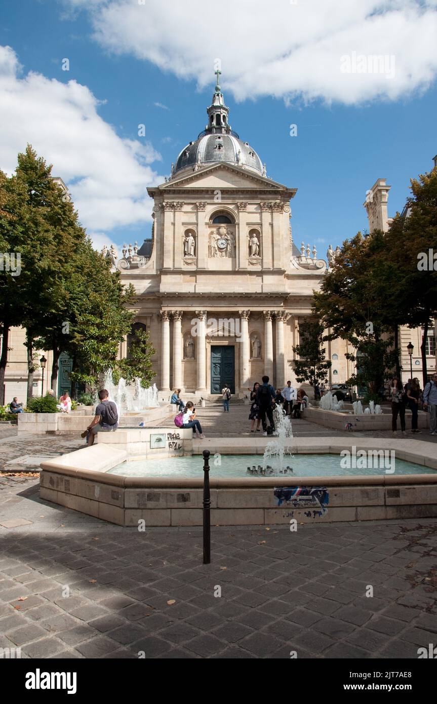 Die Sorbonne - Universität von Paris, Paris, Frankreich. Eine der ältesten Universitäten Europas. Stockfoto