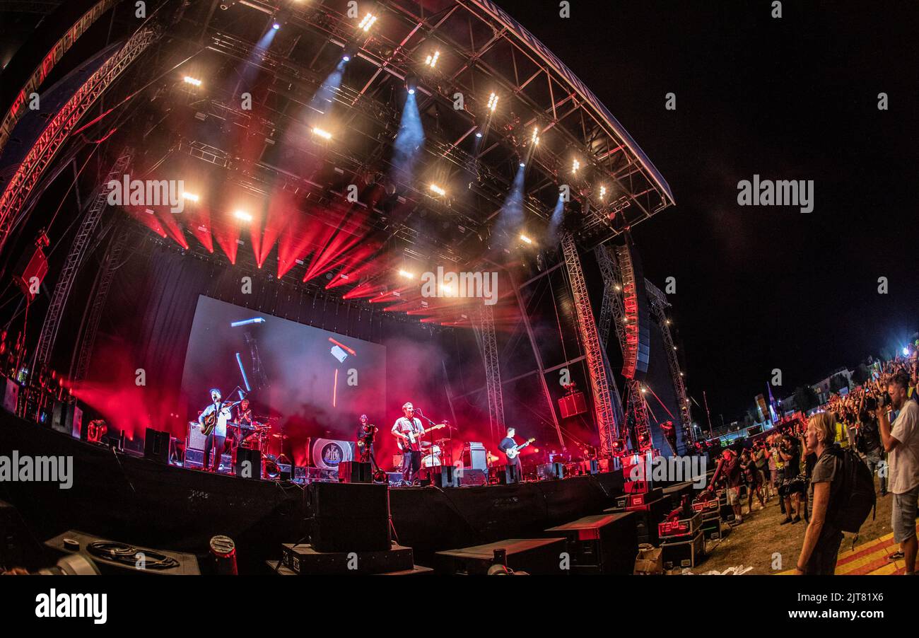 Portsmouth, Großbritannien. 28. August 2022. Sam Fender als Headliner des letzten Tages des Victorious Festival 2022. Southsea Common. 28. August 2022. Kredit: Alamy Live Nachrichten/Charlie Raven Gutschrift: Charlie Raven/Alamy Live Nachrichten Stockfoto