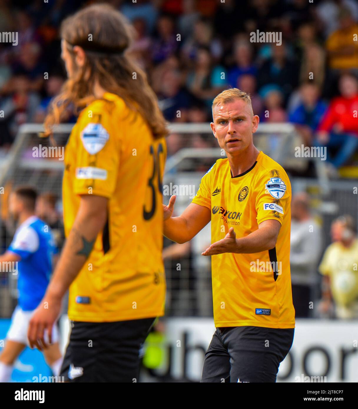 Andy Mitchell - Carrick Rangers vs Linfield, Danske Bank Premiership, Loughview Leisure Arena Carrickfergus, Sonntag, 28.. August 2022. Stockfoto