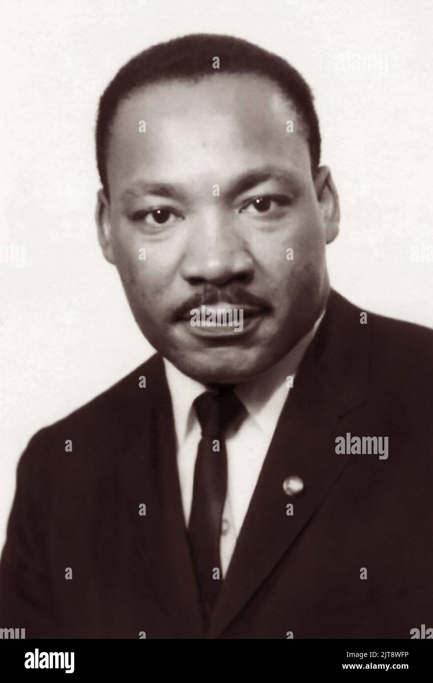 Martin Luther King, Jr. (1929-1968), amerikanischer Bürgerrechtführer, in einem Porträt vom August 1964. (USA) Stockfoto