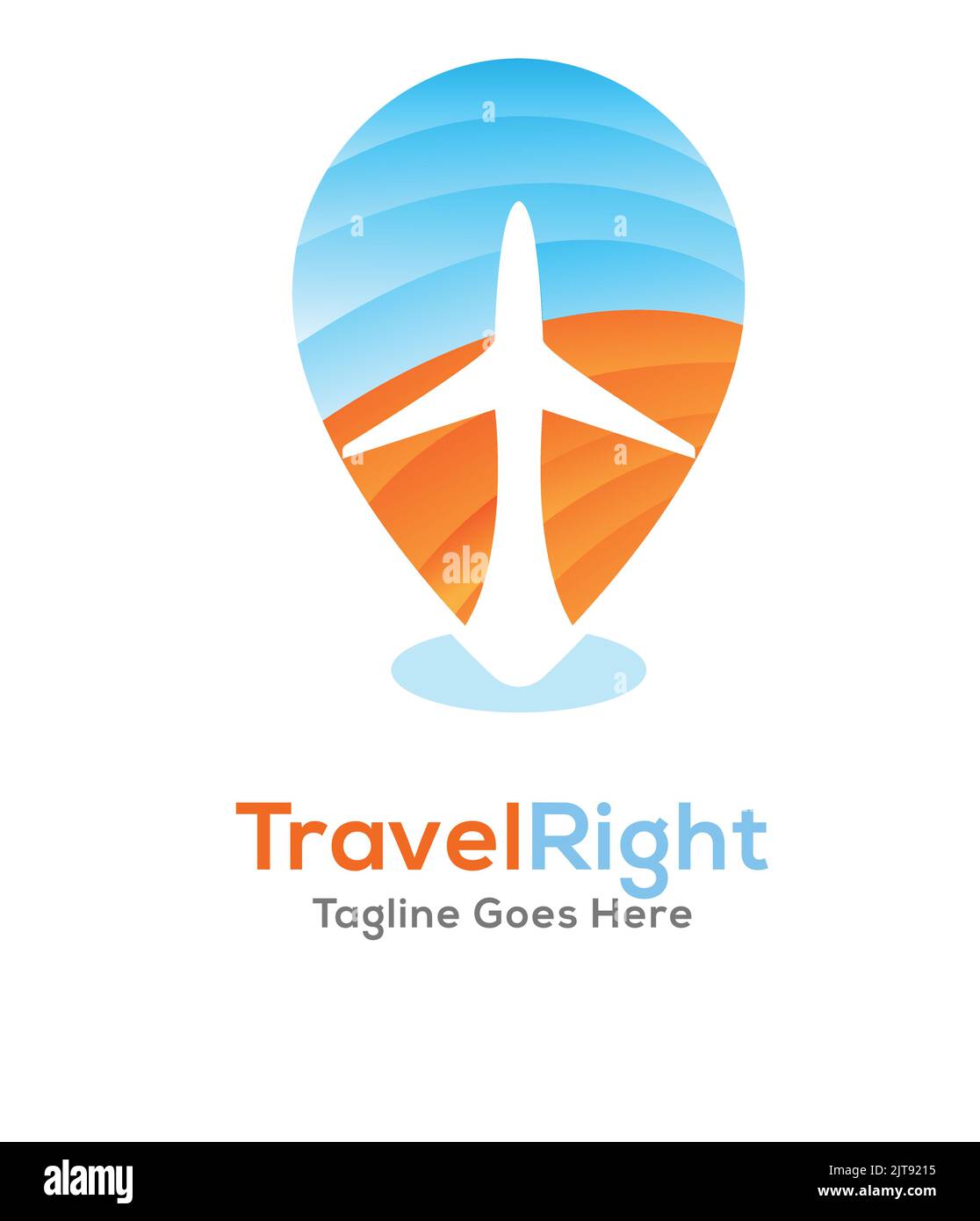 Reiseunternehmen Logo Tourismus Fluggesellschaft Logo Urlaub Urlaub Reise fliegen Reise Flugzeug Geschäft Vektor Grafik Logo Transport Flug Stock Vektor