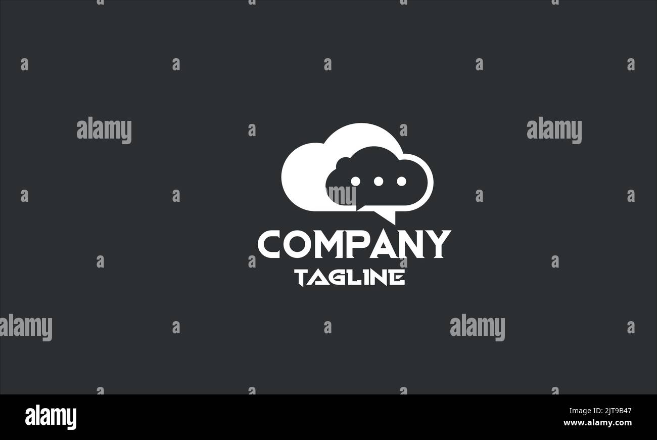 Minimale Vorlage für Cloud-Chat-Logo Stock Vektor