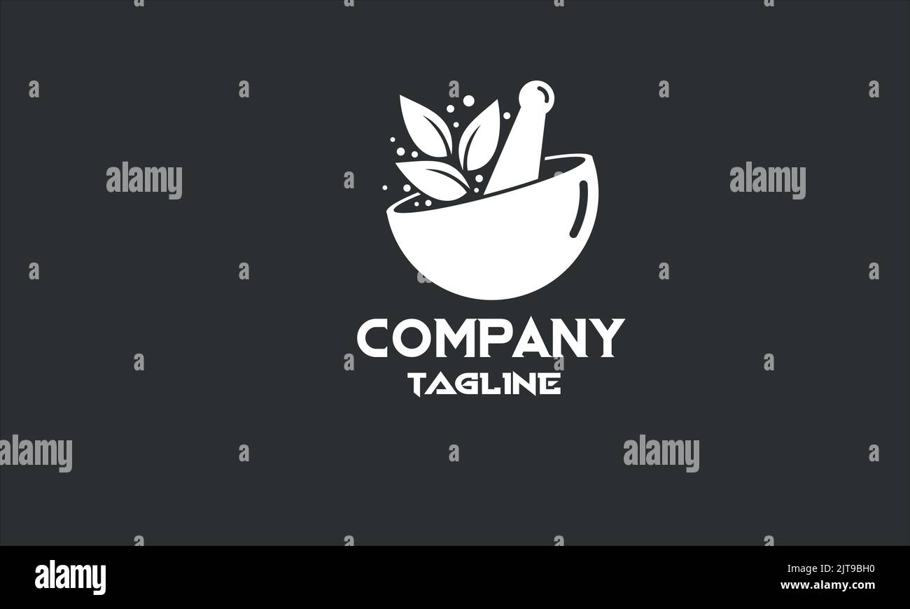 Logo-Vorlage für minimale Kräutermedizin Stock Vektor