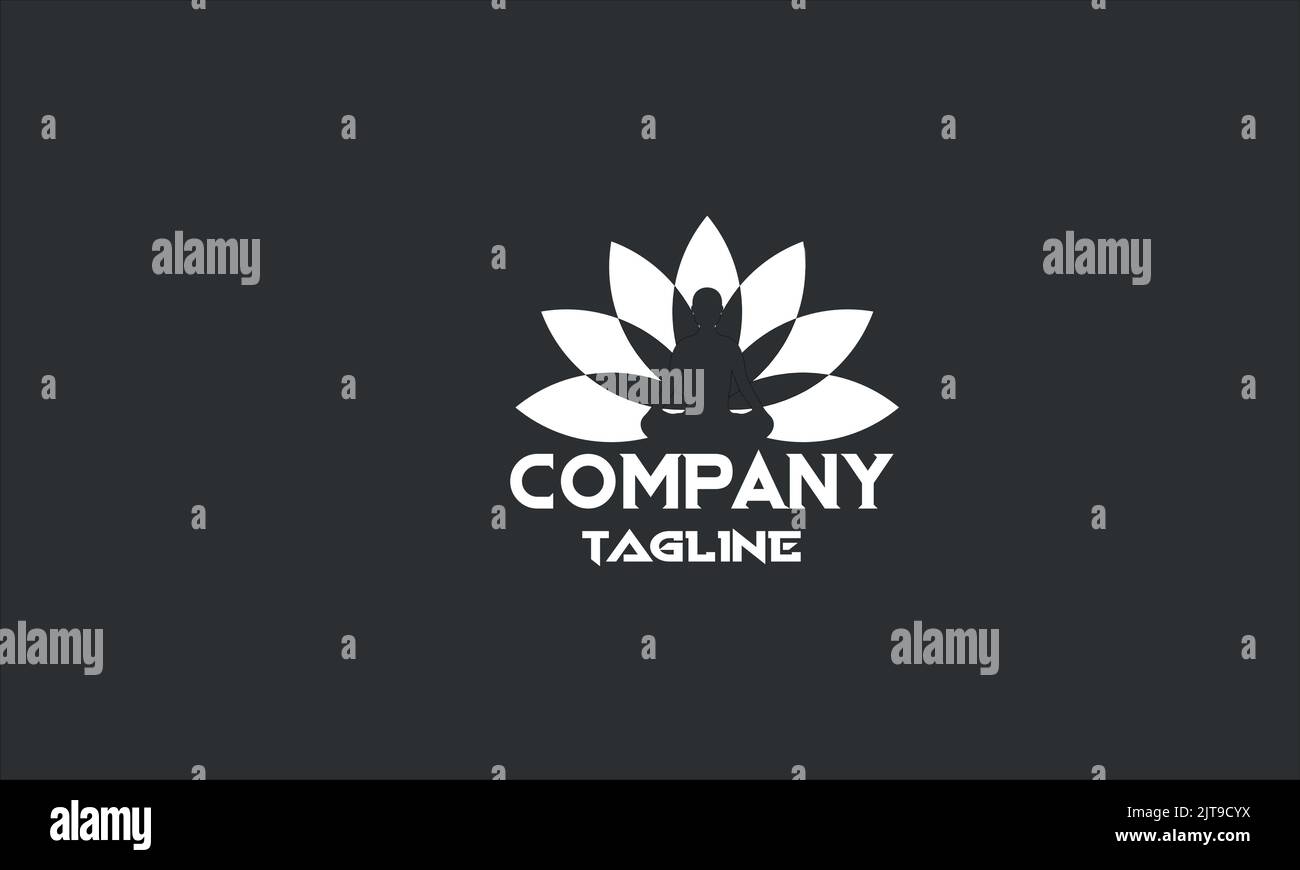 Vorlage mit minimalem Lotus Yoga-Logo Stock Vektor
