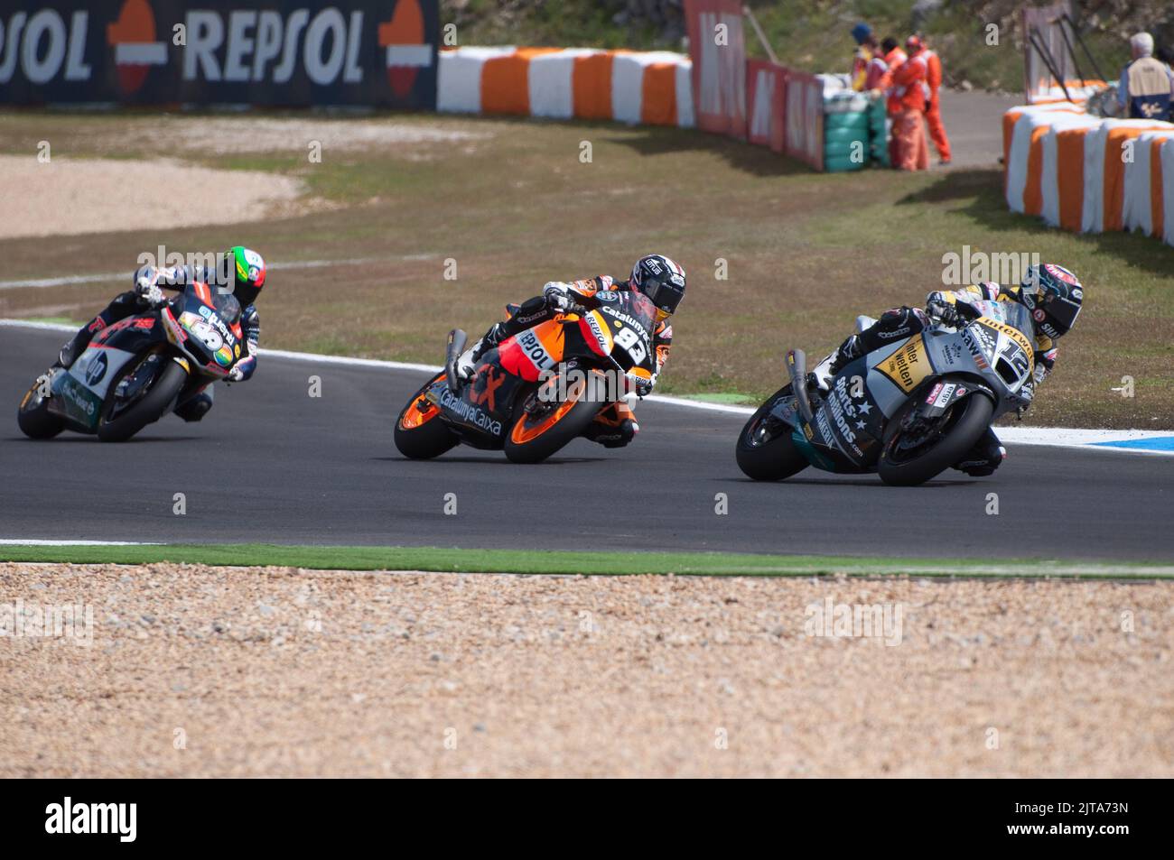 Eine schöne Aufnahme von Bikern beim portugiesischen Motorrad-Grand Prix in Estoril Stockfoto