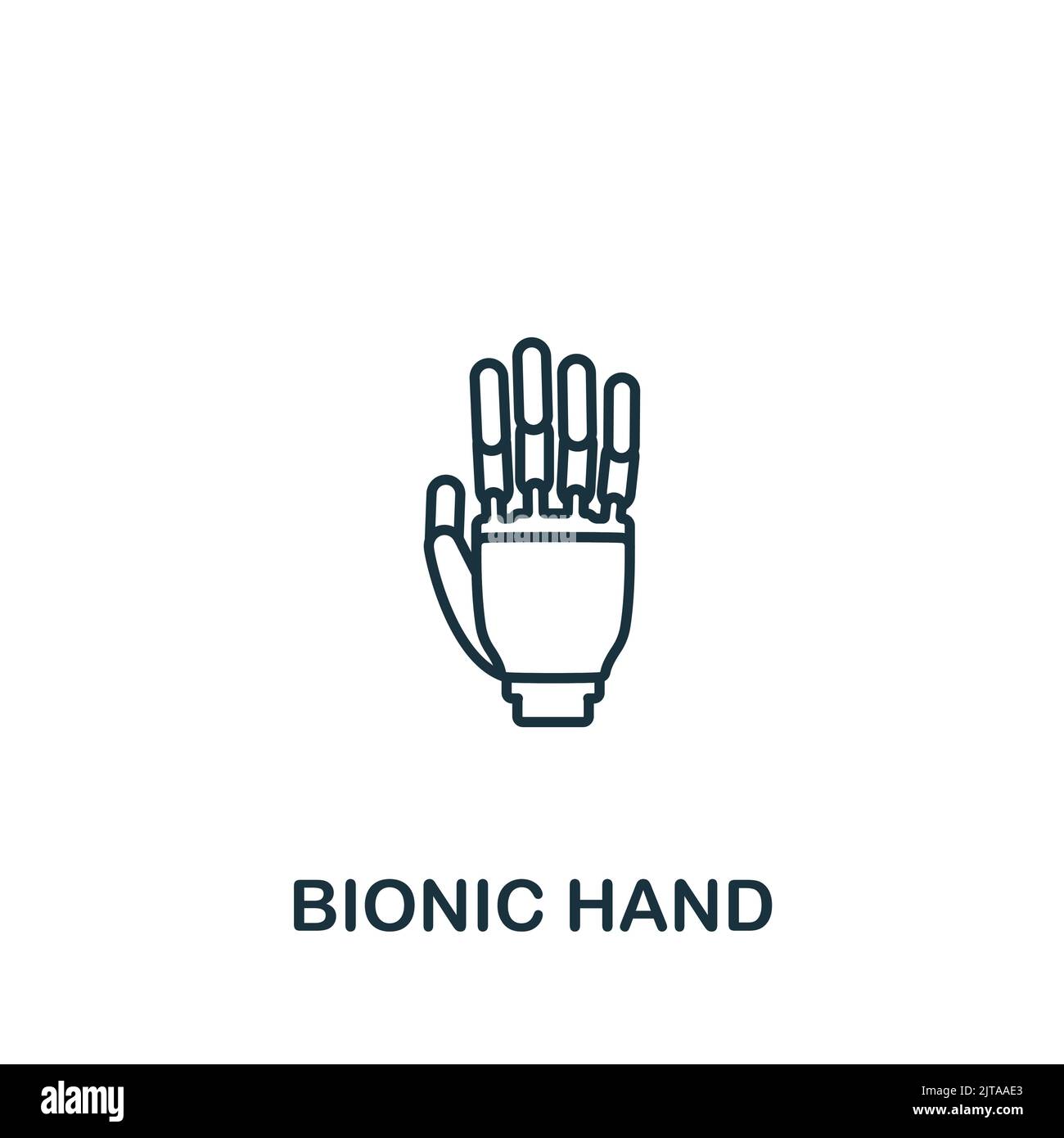 Bionisches Handsymbol. Einfaches Liniensymbol für Vorlagen, Webdesign und Infografiken Stock Vektor