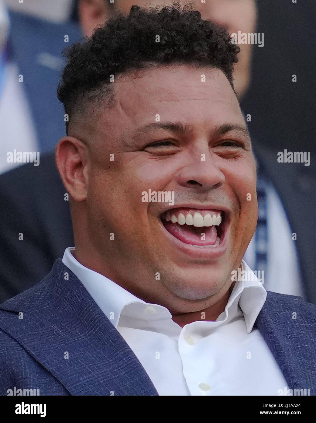 Barcelona, Spanien. 28. August 2022. Real Valladolid Präsident Ronaldo Nazario de Lima während des La Liga-Spiels zwischen dem FC Barcelona und Real Valladolid spielte am 28. August 2022 im Camp Nou Stadium in Barcelona, Spanien. (Foto von Colas Buera / PRESSIN) Credit: PRESSINPHOTO SPORTS AGENCY/Alamy Live News Stockfoto