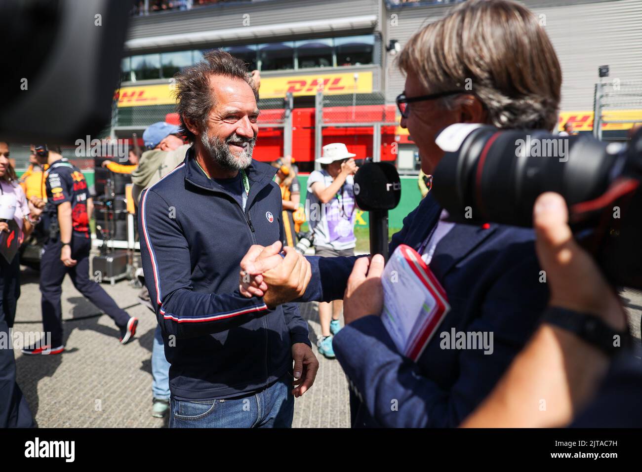 Spa, Belgien. 28. August 2022. Stephane De Groodt, belgischer Schauspieler und Ex-Fahrer, Porträt während des Formel 1 Rolex Grand Prix von Belgien 2022, 14. Lauf der FIA Formel 1 Weltmeisterschaft 2022 vom 26. Bis 28. August 2022 auf dem Circuit de Spa-Francorchamps, in Francorchamps, Belgien - Foto: Antonin Vincent / Dppi/DPPI/LiveMedia Kredit: Independent Photo Agency/Alamy Live News Stockfoto