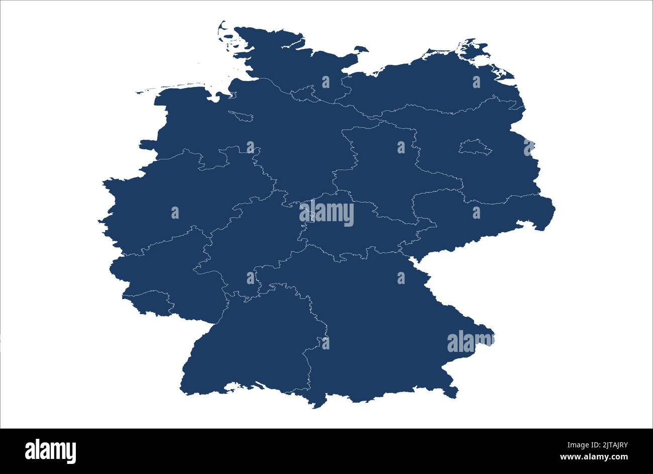 Deutschland Staaten Vektorkarte Abbildung auf weißem Hintergrund Stock Vektor