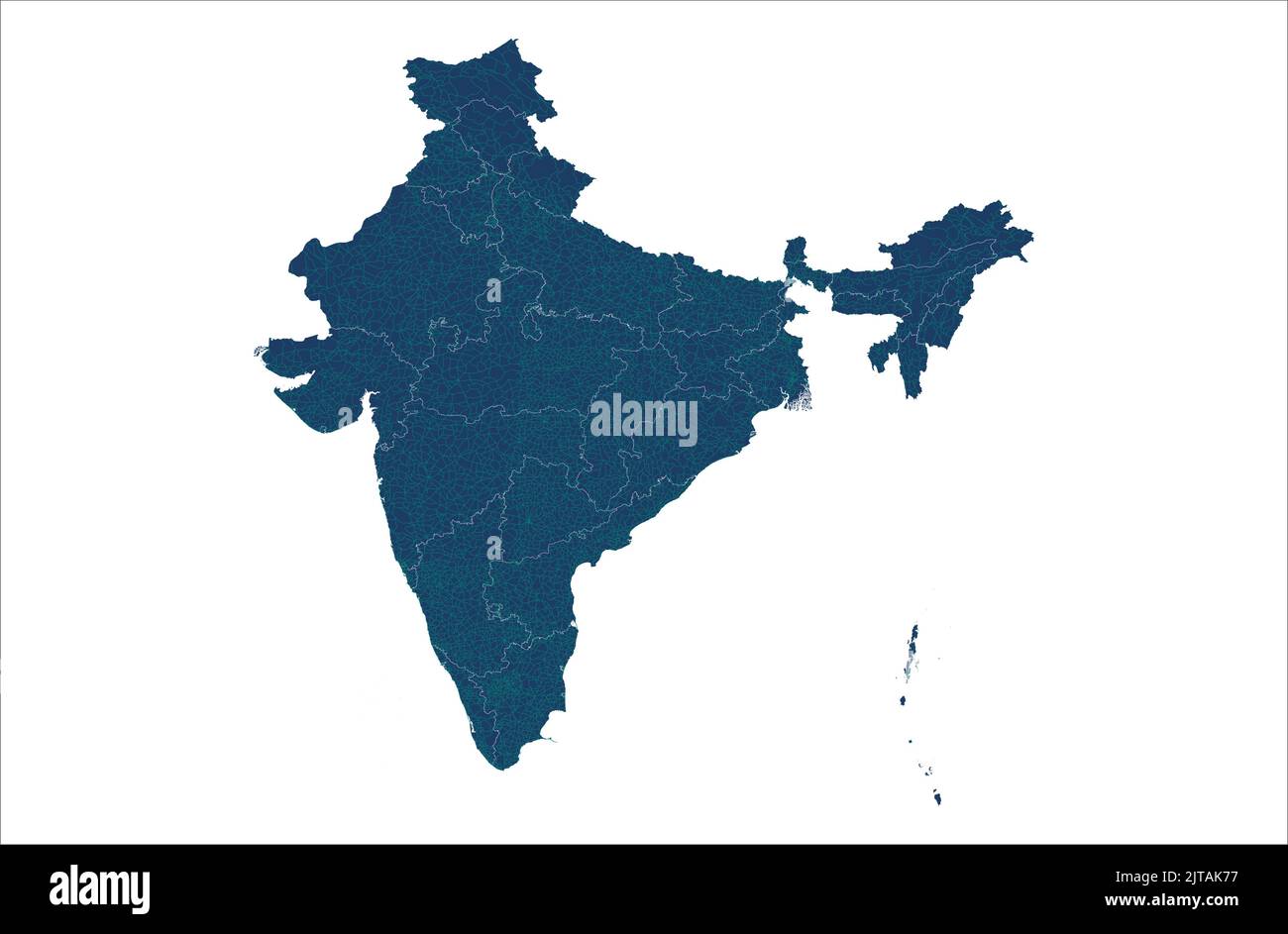 Indien Vektor-Karte Abbildung mit Straßenkarte, Indien Zuständen Karte, Indien Fahrzeug-Straßenkarte Abbildung Stock Vektor