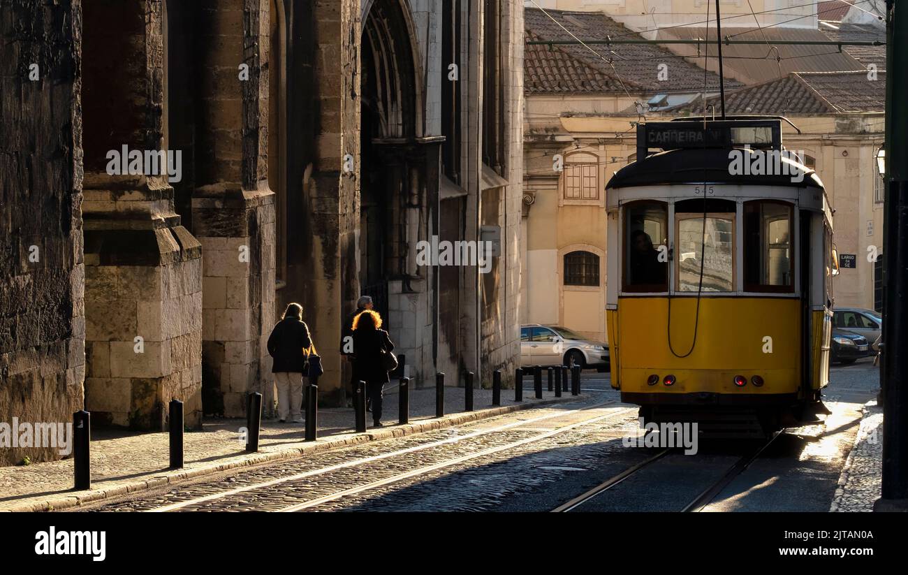 Elektrik oder Straßenbahn in Lissabon Stockfoto