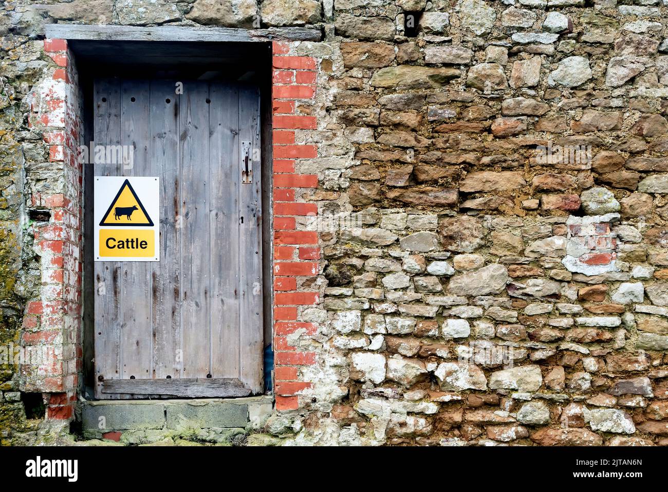 Viehschild an der Corral-Tür Stockfoto