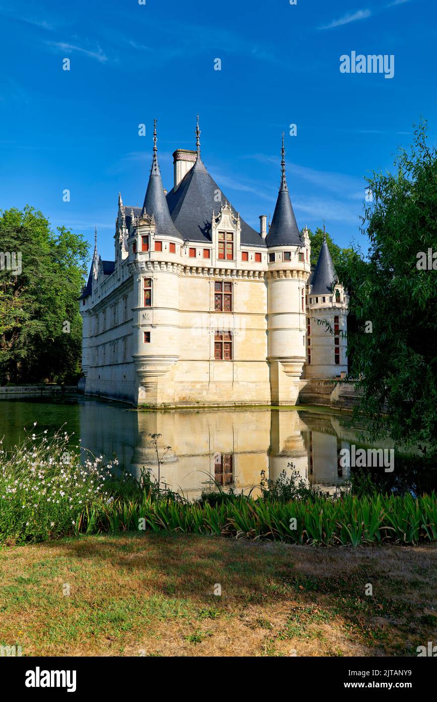 Chateau d'Azay le Rideau. Loire-Tal. Frankreich. Stockfoto