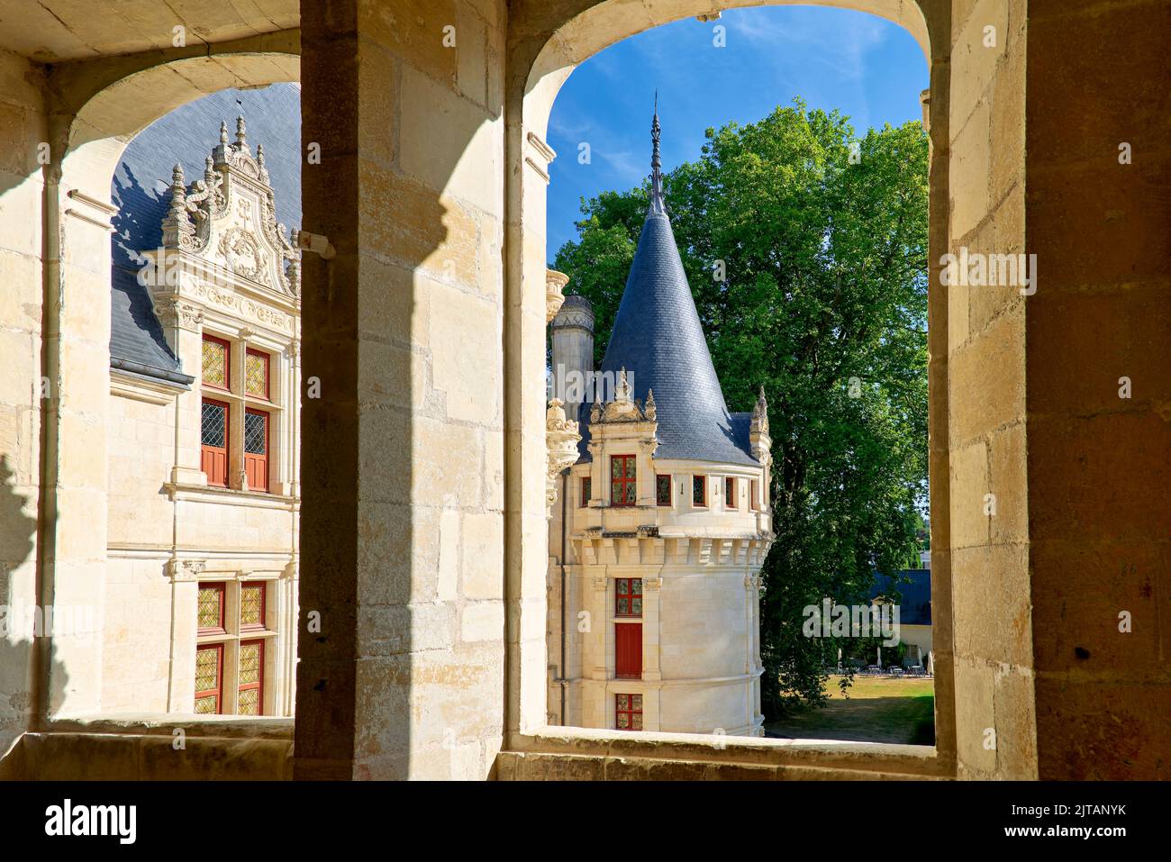 Chateau d'Azay le Rideau. Loire-Tal. Frankreich. Stockfoto