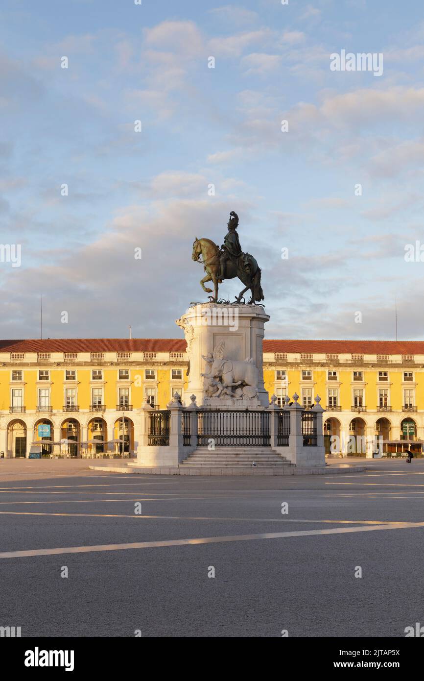 Statue von König José I. von Machado de Castro, Lissabon, Portugal Stockfoto