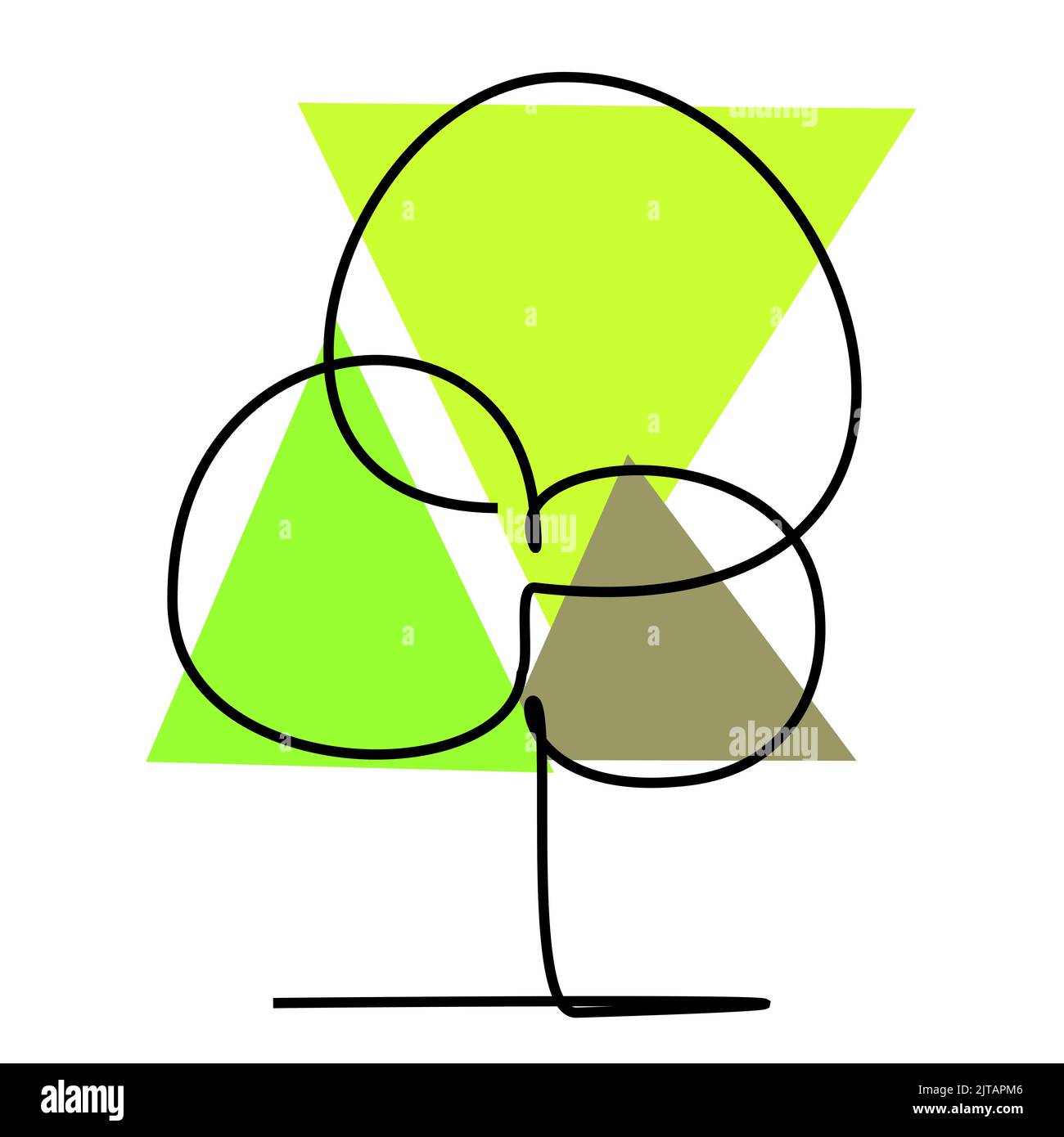 Kontinuierliche einzeilige Zeichnung eines grünen Blattes. Einfache flache farbige Zeichnung für Natur- und Umweltdesign-Konzept Stock Vektor
