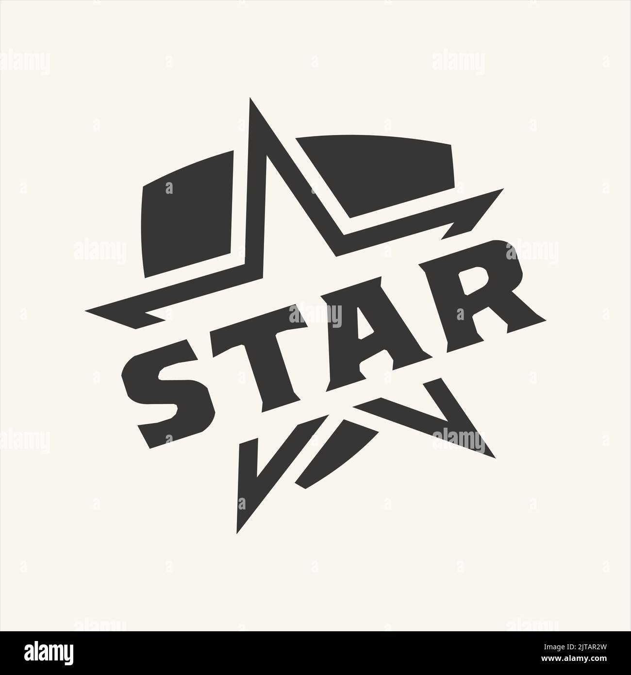 Schild Illustration DesignIkone mit SternSymbol in trendigen flachen