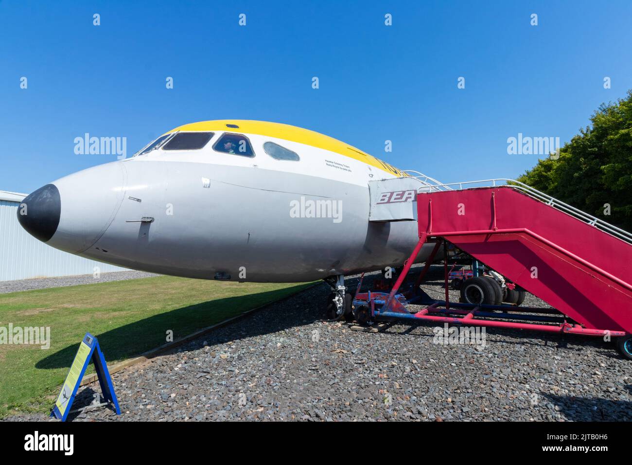 Letztes Dreizackflugzeug im Einsatz im North East Land Sea & Air Museum Stockfoto
