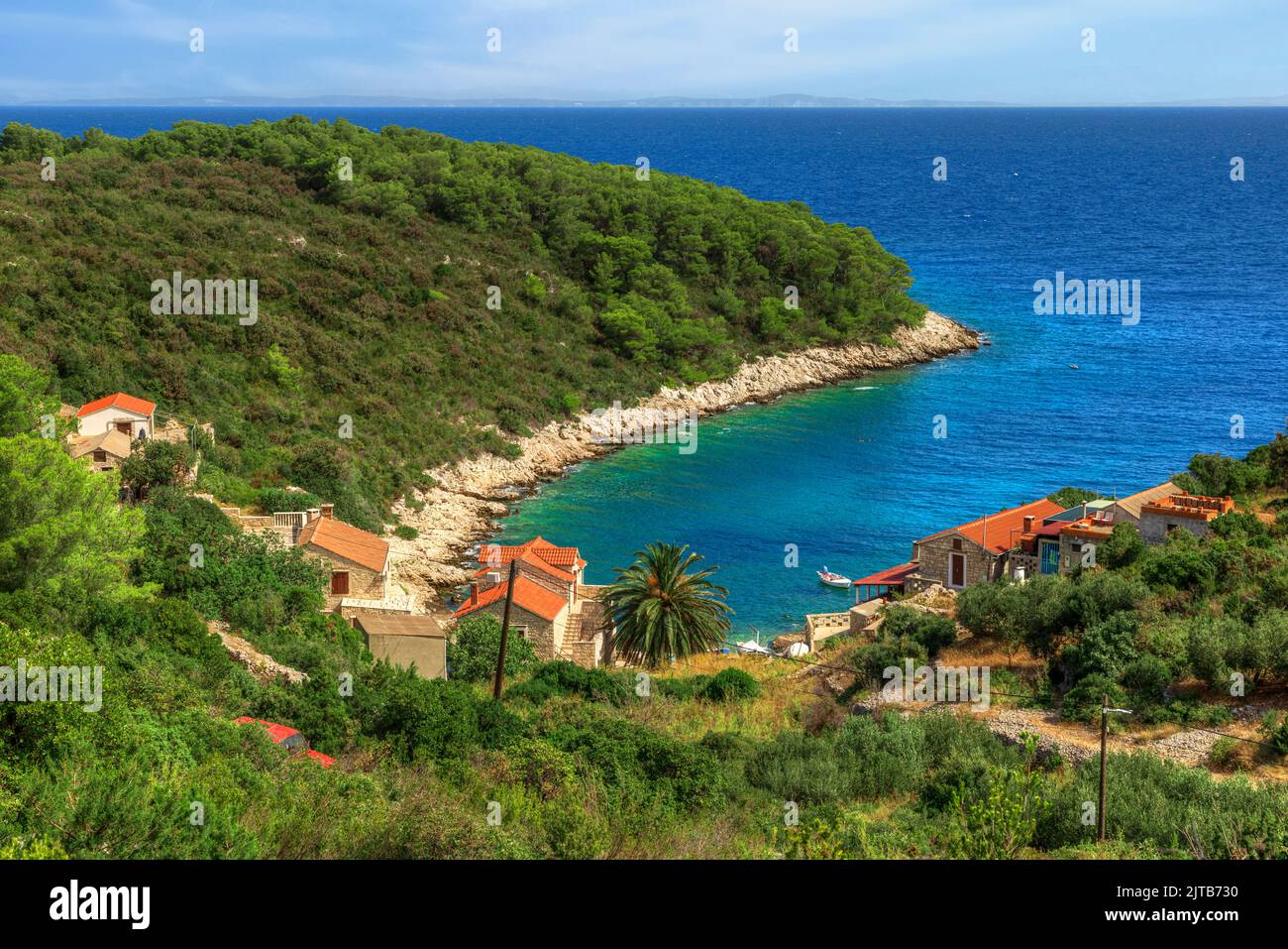 Strand Okljucna, Insel Vis, Dalmatien, Kroatien Stockfoto
