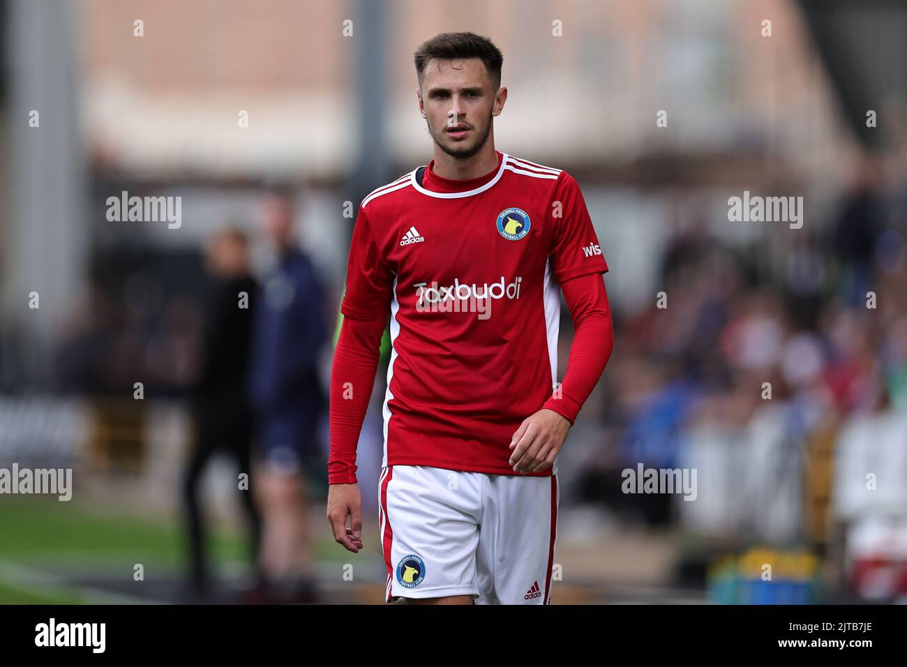 NOTTINGHAM, GROSSBRITANNIEN. AUGUST 29. Ryan Barnett von Solihull Moors während des National League-Spiels zwischen Notts County und Solihull Moors am Montag, den 29.. August 2022 im Meadow Lane Stadium, Nottingham. (Kredit: James Holyoak) Stockfoto