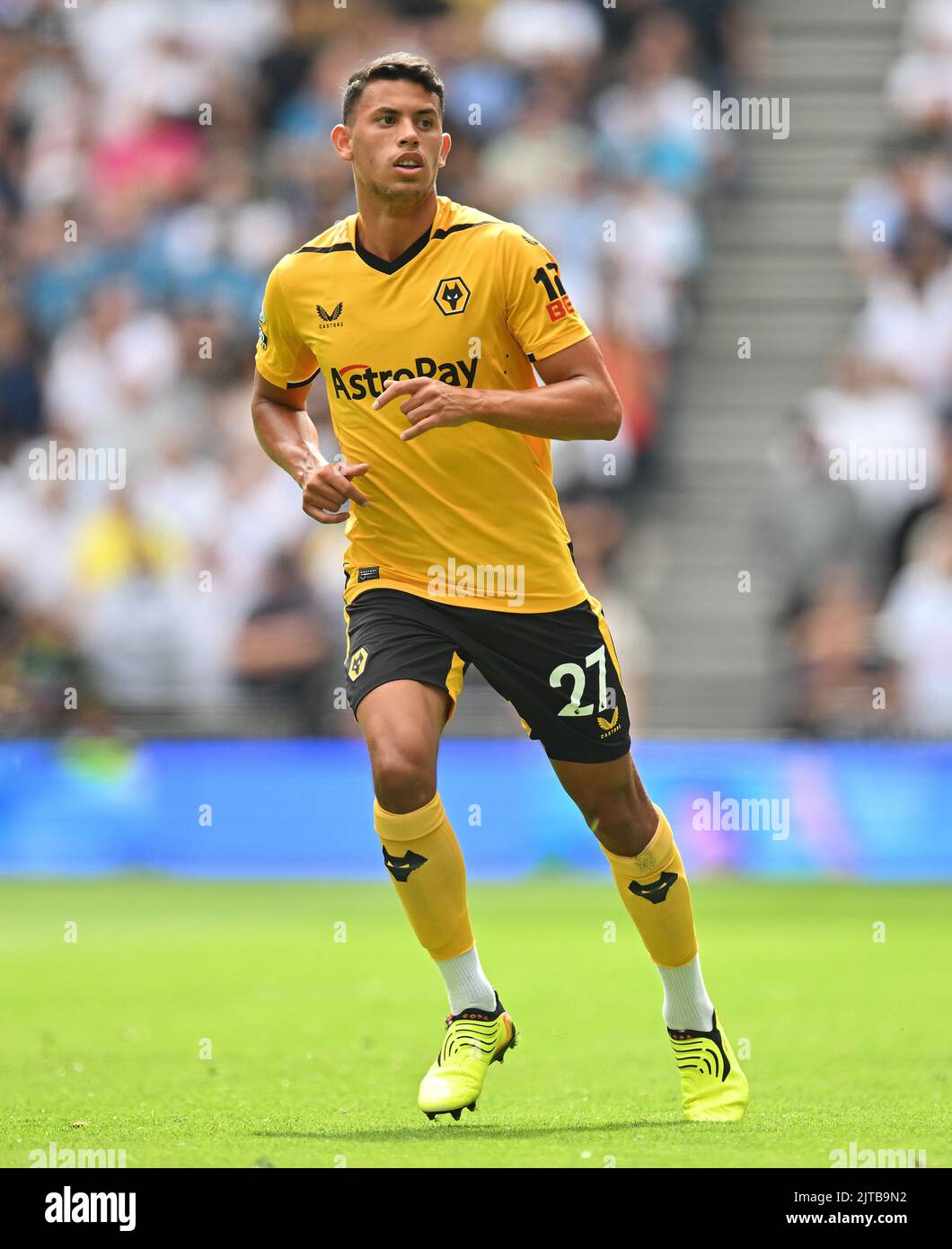 20 Aug 2022 - Tottenham Hotspur gegen Wolverhamoton Wanderers - Premier League - Tottenham Hotspur Stadium Wolverhampton Wanderers' Matheus Nunes während des Premier League-Spiels gegen Tottenham. Picture : Mark Pain / Alamy Live News Stockfoto