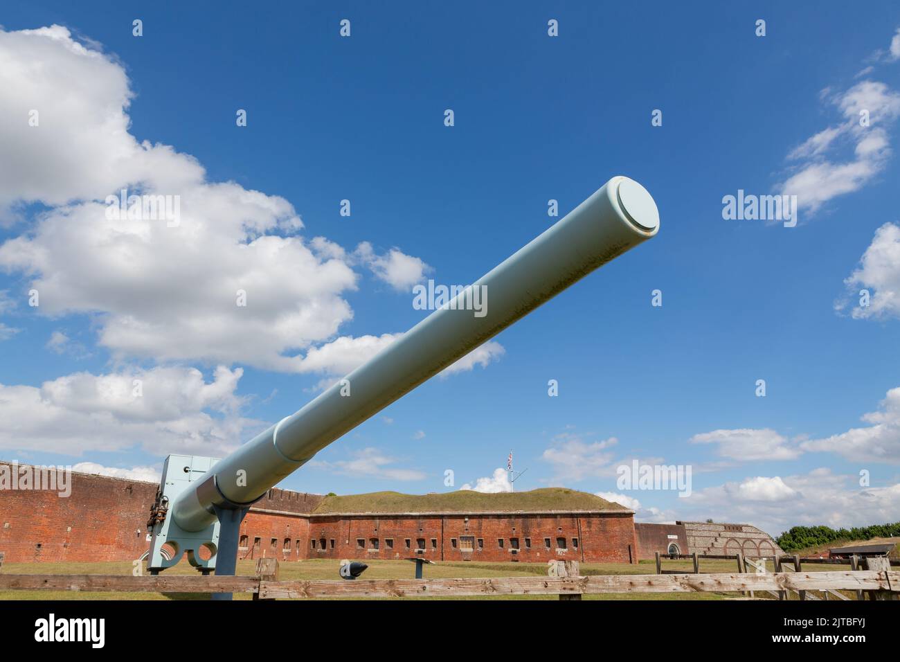 Royal Armouries in Fort Nelson. Einer der Torheiten von Lord Palmerston, der Portsmouth von der Landseite aus vor einer französischen Invasion schützen soll. Stockfoto