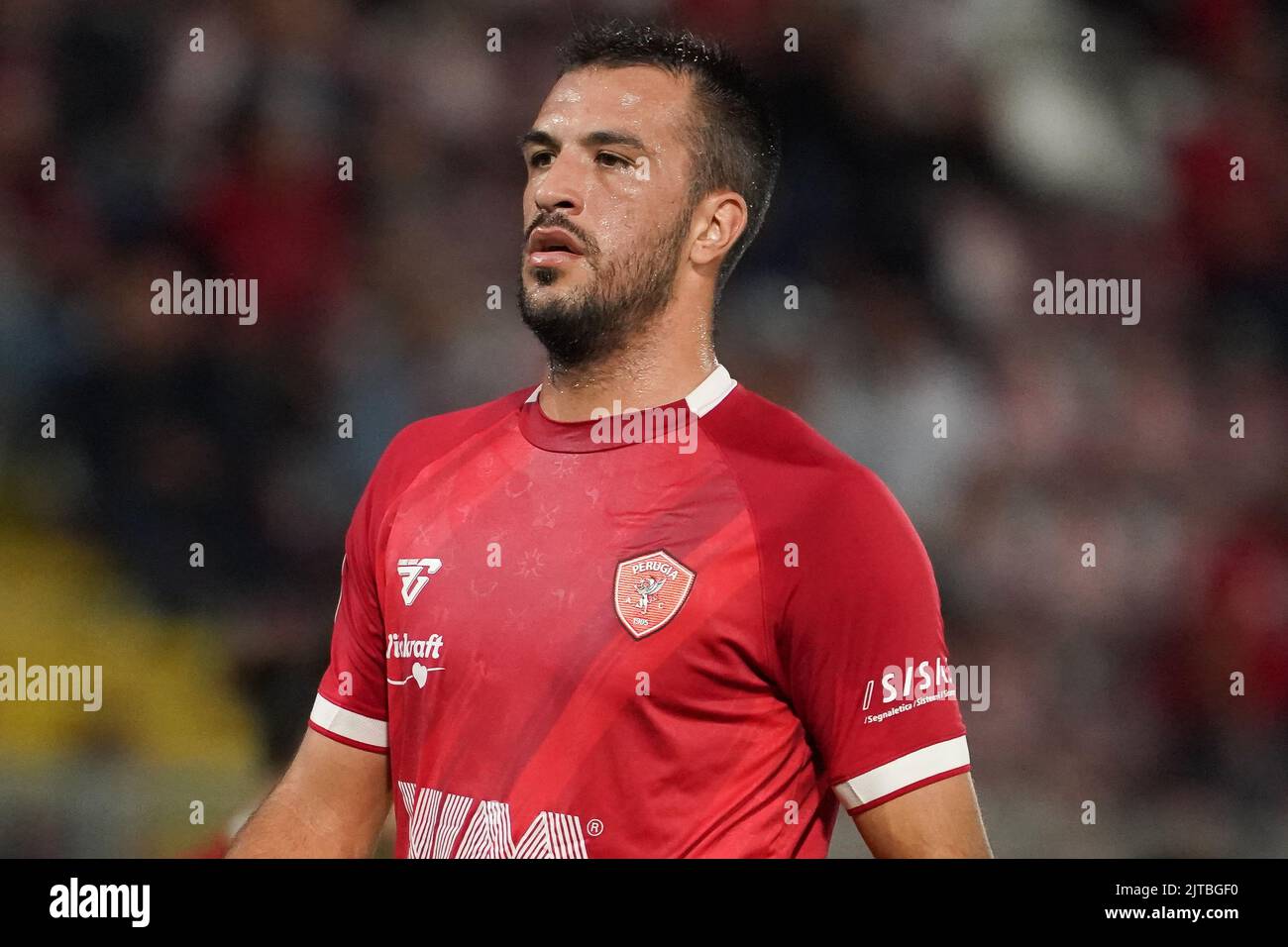 Renato Curi Stadium, Perugia, Italien, 28. August 2022, olivieri marco (n.11 perugia calcio) während des Spiels AC Perugia gegen SSC Bari - Italienischer Fußball der Serie B Stockfoto