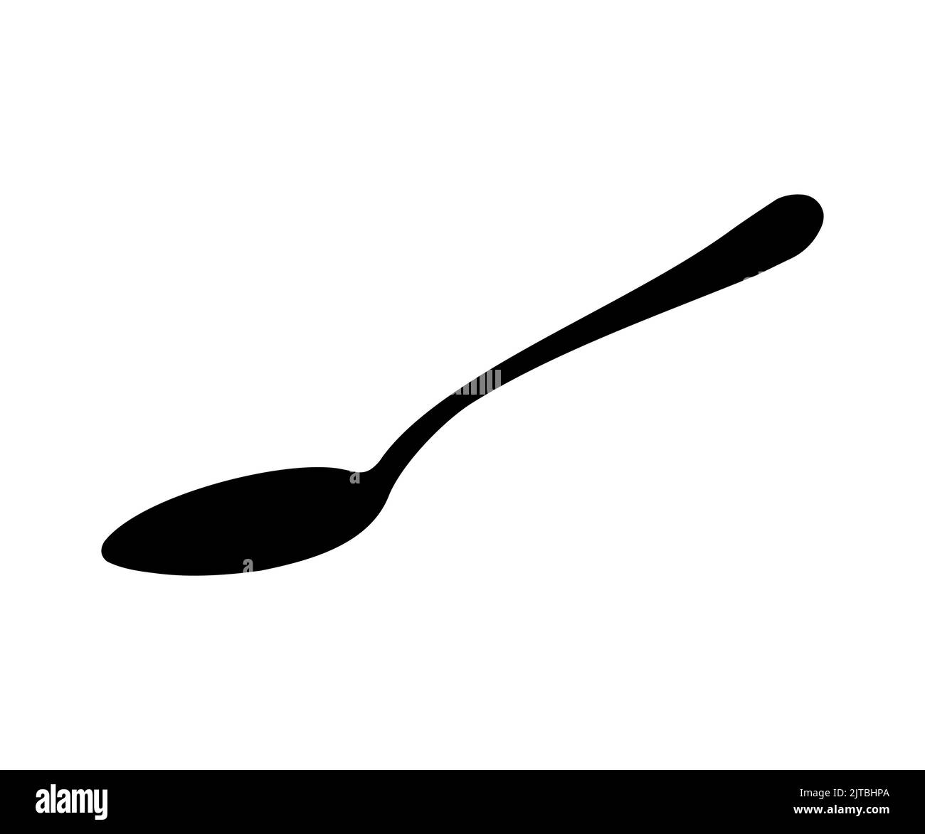 Küche schwarz Löffel Besteck Utensil Besteck Lebensmittel Silhouette Symbol, Logo-Design. Utensil Illustration Restaurant Symbole oder Label wie Konzept. Stock Vektor