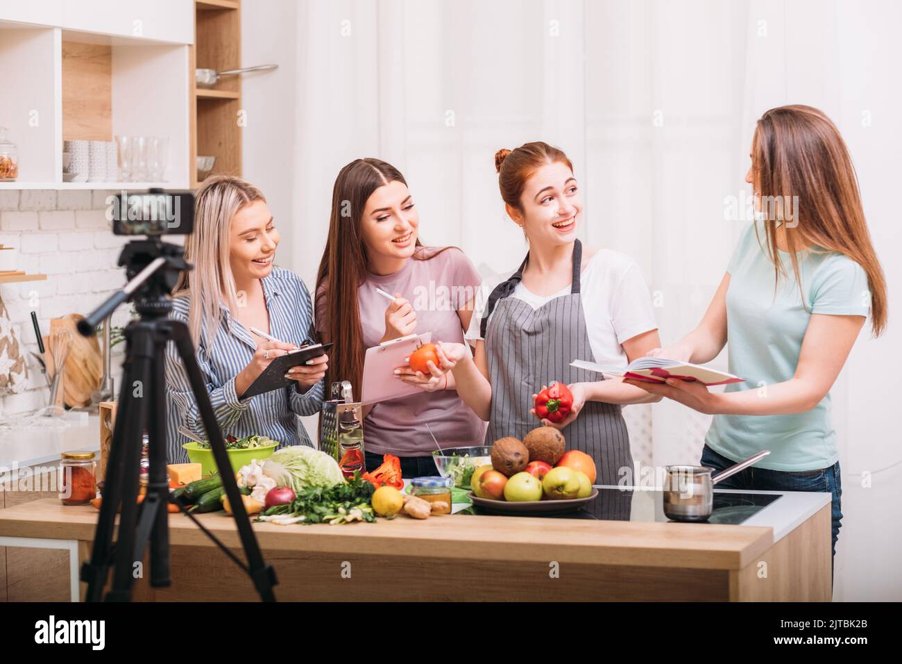 Food Blogger lehren gesunde Ernährung kulinarische Kurse Stockfoto