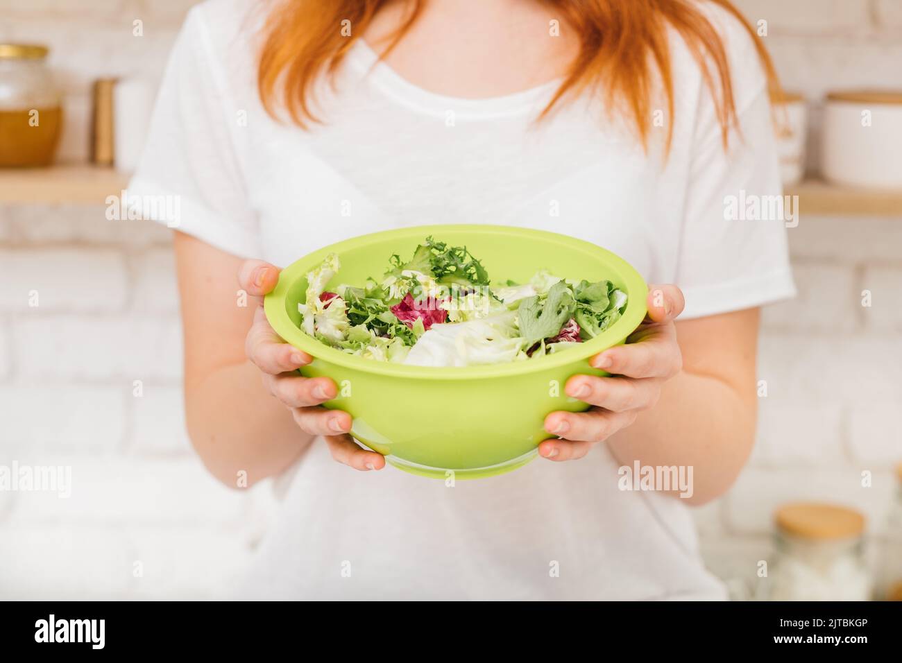 Gesunde ausgewogene Ernährung Zutat gemischte Blätter Salat Stockfoto