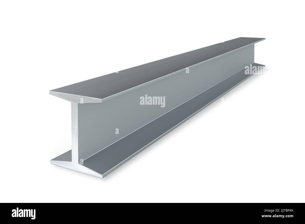 Stahl-I-Träger isoliert auf weißem Hintergrund - Abbildung 3D Stockfoto