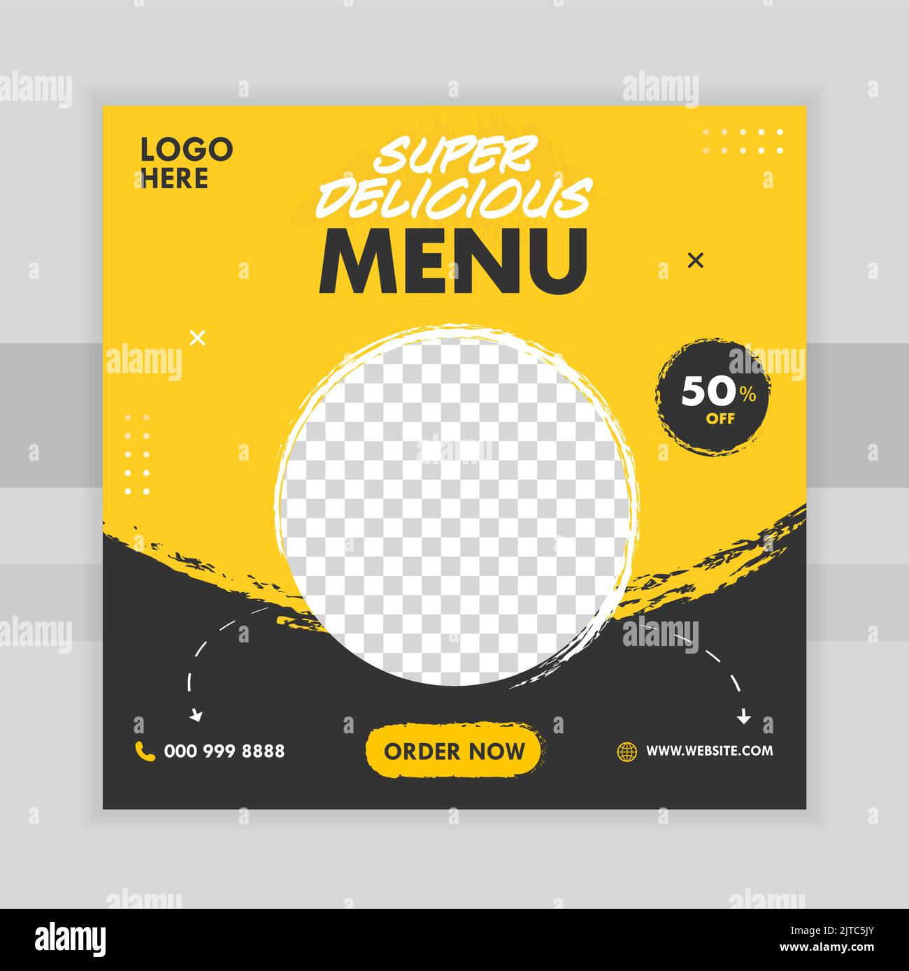 Essen Social Media Post Editierbar Design Vorlage Restaurant Rabatt Angebot Flyer Poster Premium Vektor Stock Vektor