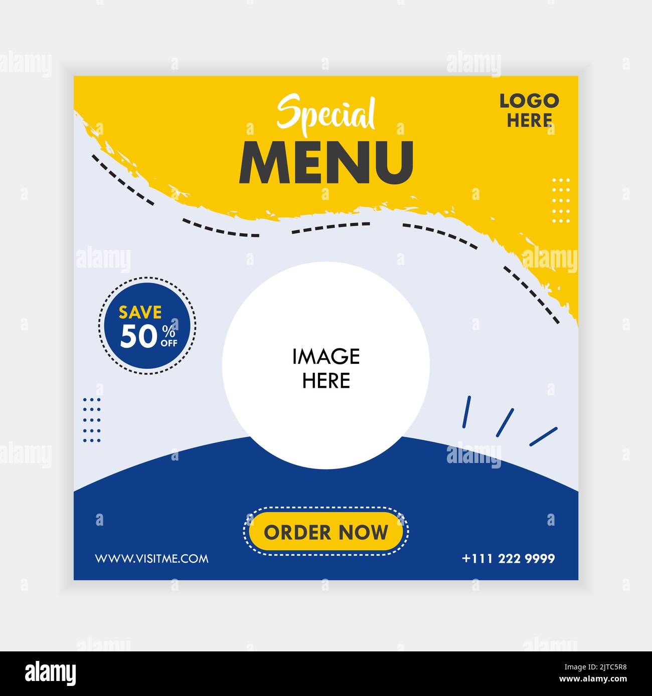 Food Outlet Social Media Post Design Template Square Banner Promo Angebot Business Marketing Advertising Stock Vektor
