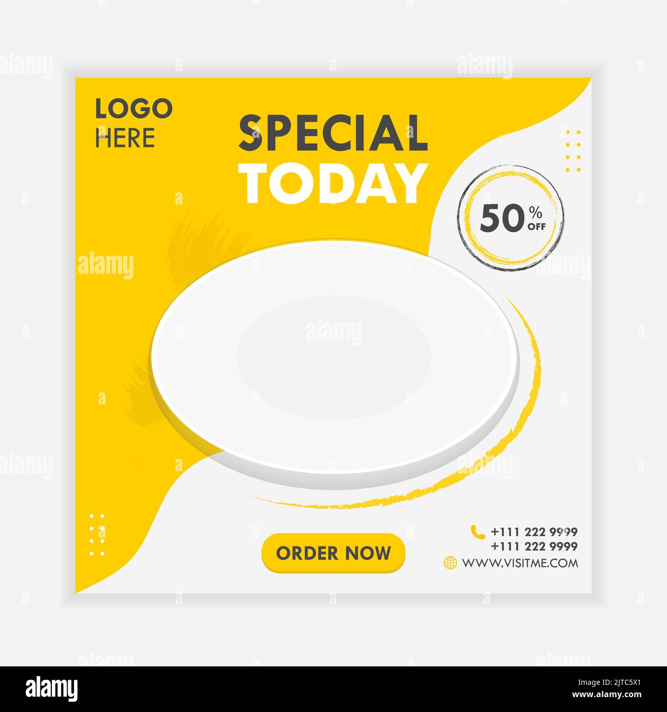 Food Banner Social Media Post Design Template Square Flyer Poster Angebot Premium Business Marketing Stock Vektor