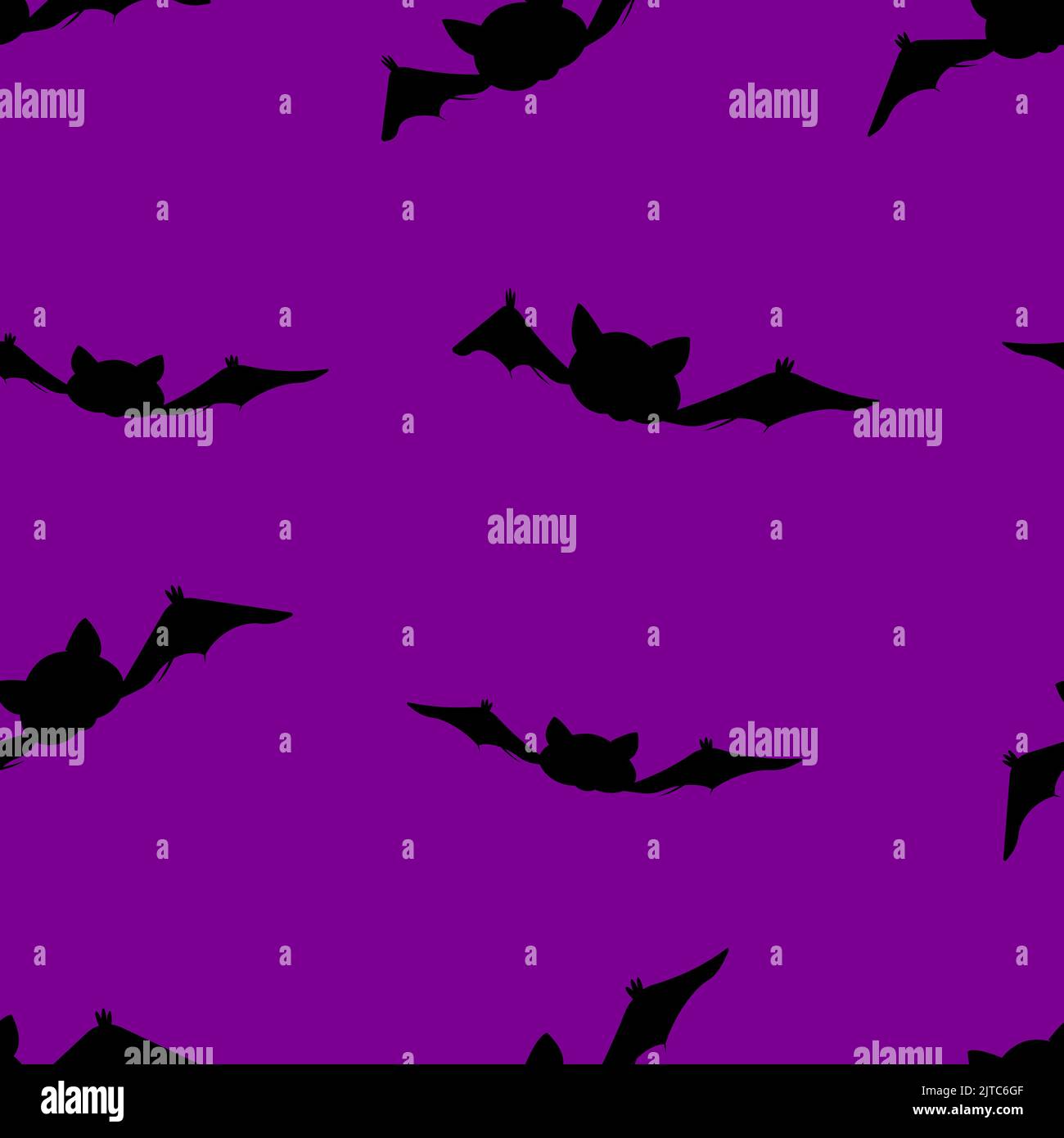 Fledermaus nahtlose Muster Hintergrund für Halloween. Niedliche Fledermäuse auf einem lila Hintergrund. Stock Vektor