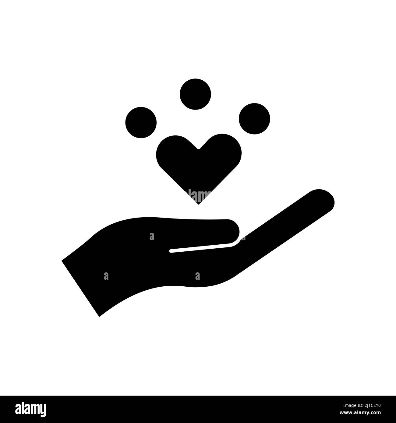 Menschen-Ikone mit Herz und Hand. Ikone im Zusammenhang mit Vielfalt, Zweisamkeit. Glyphen-Symbol-Stil, durchgehende. Einfaches Design bearbeitbar Stock Vektor