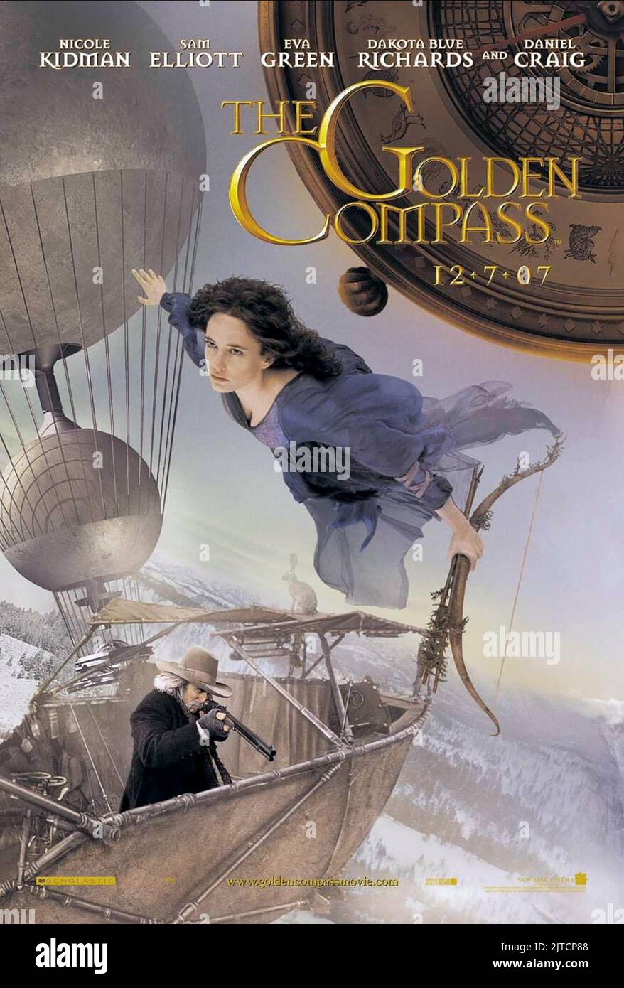 SAM ELLIOTT, GRÜNES EVA-POSTER, DER GOLDENE KOMPASS, 2007 Stockfoto